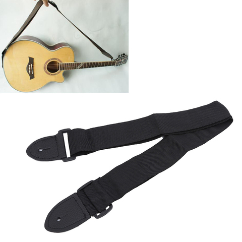 Sangle de guitare en cuir tête réglable bandoulière pour guitare guitare électrique basse guitare pièces accessoires noir nouveau ► Photo 1/6