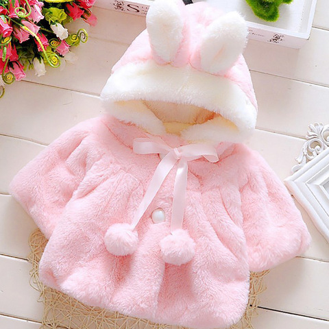 Infantile nouveau-né bébé fille manteau lapin manteau bébé fille enfants veste à capuche dessin animé bébé manteau enfants coton veste hiver manteau ► Photo 1/6