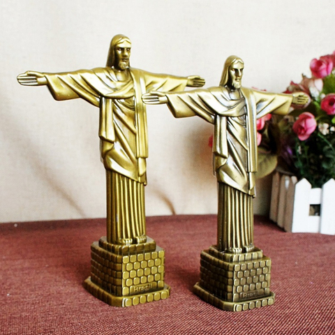 ERMAKOVA métal Statue de jésus Figurine Art chrétien Statue Crist rédenteur jésus Christ Sculpture modèle décoration de la maison ► Photo 1/6