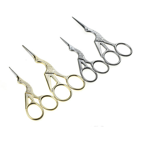 Ciseaux à ongles coupe cuticules acier inoxydable grue à coudre ciseaux à sourcils manucure tondeuse outil de maquillage des ongles ► Photo 1/6