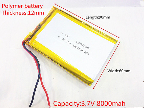 Batterie lithium polymère 126090, 3.7V, 8000MAH, pour bricolage, recharge d'urgence mobile, trésor, 116090 ► Photo 1/2