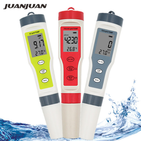 Ph-mètre professionnel TDS PH/TDS/EC/compteur de température testeur numérique de qualité de l'eau pour piscines, eau potable, Aquariums ► Photo 1/6