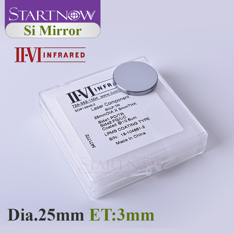 II-VI INFRAROUGE Lentille Miroir Laser Si Réfléchissant 20mm 25 Épaisseur 3mm Co2 Réflecteur Laser Pour CO2 100W Machine De Gravure De Découpe ► Photo 1/6