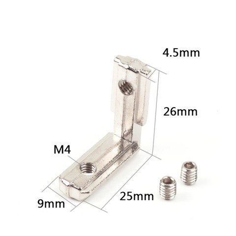 20 30 40 45 série nouveau t-slot l-type 90 degrés 2022 attaches de support de connecteur en aluminium pièces de profil en aluminium standard de l'ue ► Photo 1/5