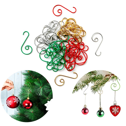 Crochet en métal pour décoration de noël, 20 pièces, pendentifs suspendus, décor d'arbre, nouvel an, fournitures de fête, 2022 ► Photo 1/6