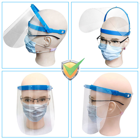 Masque de protection Transparent, résistant aux éclaboussures et à la poussière, protection faciale ajustable, complet, outils de cuisine ► Photo 1/6