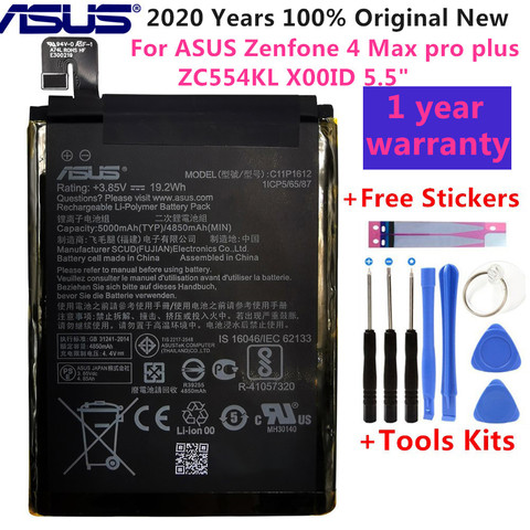 Batterie ASUS C11P1612 originale pour ASUS Zenfone 4 Max pro plus ZC554KL X00ID, 5.5 pouces, 5000mAh, haute capacité avec outils ► Photo 1/6