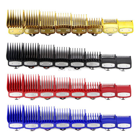 8 pièces professionnel limite peigne Guide de coupe peignes 1.5/3/4.5/6/10/13/19/25MM tondeuse à cheveux tondeuse outils de coupe Kit ► Photo 1/6