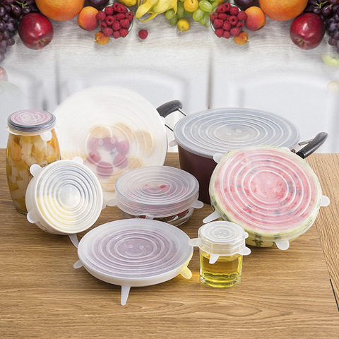 Couvercles en Silicone pour aliments, 6 pièces ► Photo 1/6