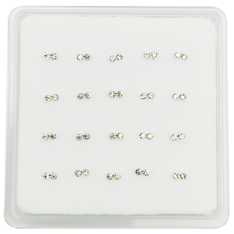 925 en argent Sterling nez broche cristal clair nez goujon mode corps piercing bijoux 20 pièces/paquet ► Photo 1/5