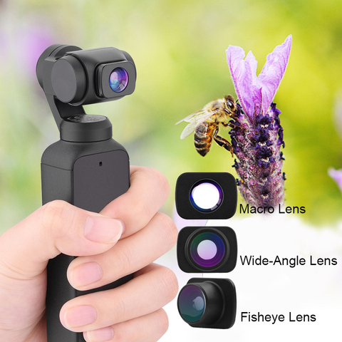 Objectif Macro Fisheye grand Angle pour caméra à cardan de poche, pour prise de vue Vlog DJI Pocket 2, accessoires d'installation magnétique ► Photo 1/6