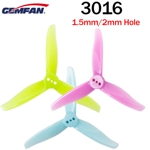 Hélice Gemfan 3016, 6 paires/12 paires pour Drone de course FPV, trou de 1.5m de 2mm, 3 pouces, 3 lames, CCW FPV Mini accessoires pour Drone de course FPV ► Photo 1/6