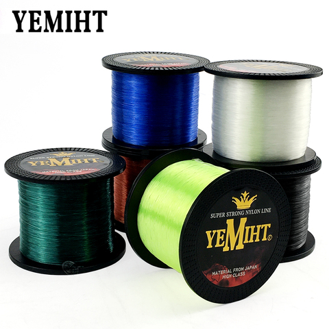 Yemith Nylon ligne pêche 1000M 500M Monofilament ligne japon matériel Super forte ligne de pêche 3.5-28.6LB ► Photo 1/6