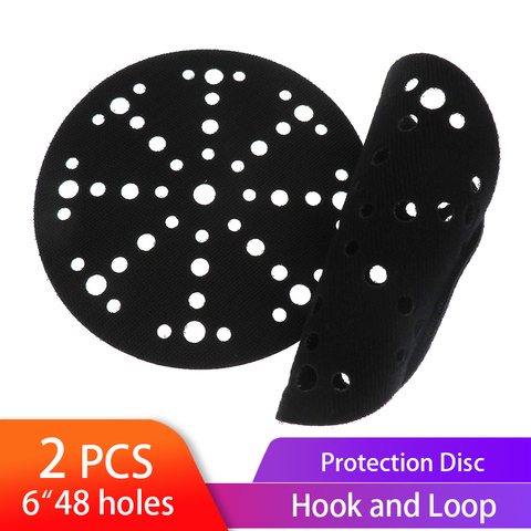 2 pièces disque de Protection de Surface Ultra-mince 6 pouces 48 trous 150mm outils électriques accessoires pour polissage et meulage-crochet et boucle ► Photo 1/6