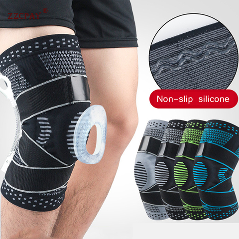 1 pièce Pat os genou soutien Silicone printemps basket-ball ménisque déchirure arthrite médicale genouillère sport protecteur au genou ► Photo 1/6