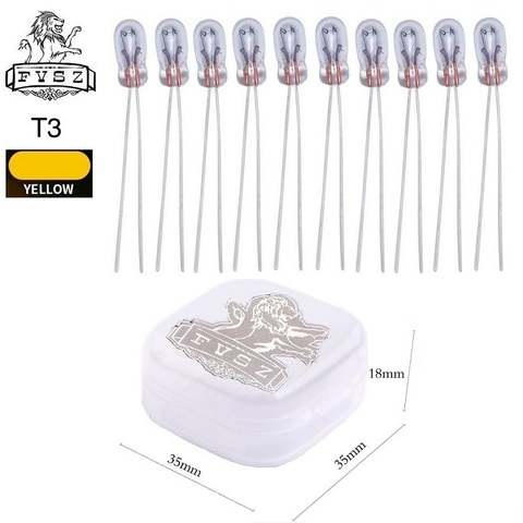 10 pièces T3 14V 0.56W voitures tableau de bord ampoules Audio indicateur de vitesse lumière de haute qualité couleur est jaune ampoules-verre Transparent ► Photo 1/6