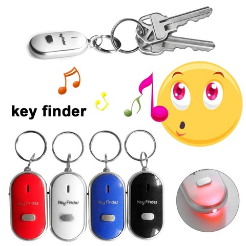 LED Sécurité Sifflet Clé Finder Détecteur de mouvement Clignotant Bip D'alarme Anti-Perdu Keyfinder Localisateur De Traqueur avec Porte-clés ► Photo 1/6