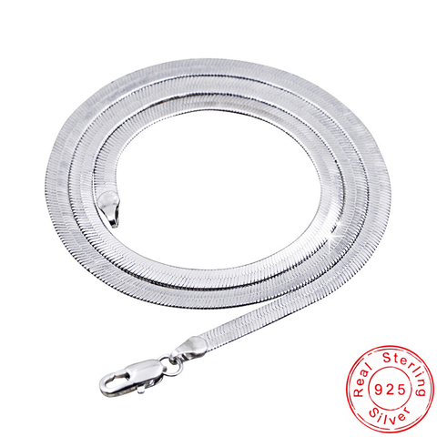 Collier clavicule Punk en argent Sterling 925, Simple collier, chaîne serpent plate, bijoux cadeaux pour femmes et hommes, offre spéciale ► Photo 1/3