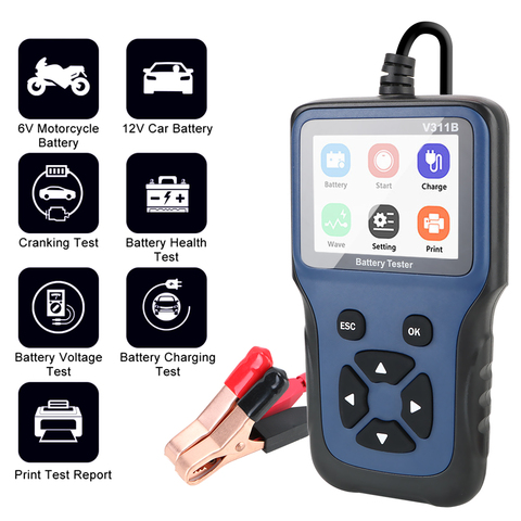 Voiture charge Cricut Test analyseur outils automobile 12V voiture chargeur de batterie testeur analyseur Auto Diagnostic outil V311B ► Photo 1/6