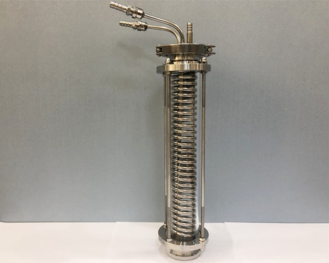 Déphamateur sanitaire à trois pinces de 1.5 pouces/condenseur de Distillation, avec verre de vue de 1.5 pouces, ID de tuyau de 6mm, longueur de 325mm,Reflux,Dimroth,SS304 ► Photo 1/4