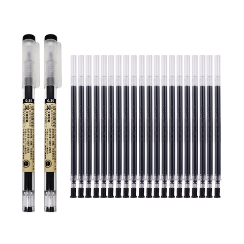 11 Pcs/Lot 0.35mm Ultra Fine Finance Gel stylo noir/bleu/rouge encre recharges tiges Gelpen pour école bureau examen fournitures papeterie ► Photo 1/6