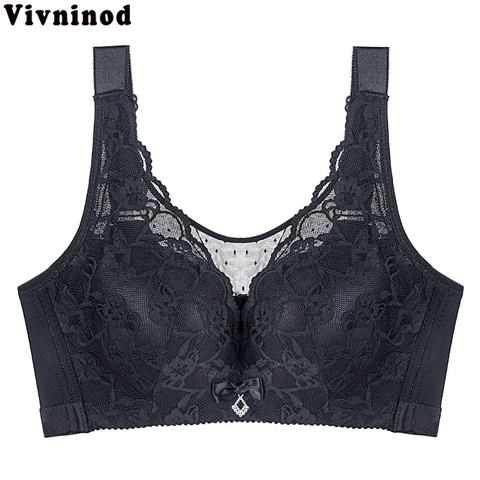 Super Push up intimes grande taille soutiens-gorge pour femmes soutien-gorge Sexy Lingerie sous-vêtements en dentelle gilet noir Bralette brassière fille 36-44 BCD ► Photo 1/6