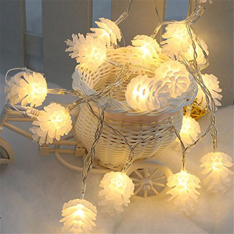 Guirlande lumineuse LED en forme de pommes de pin, alimentée par batterie, pour noël, Festival, nouvel an, mariage, décoration de jardin ► Photo 1/6