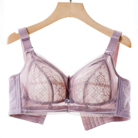 Soutien-gorge Sexy sans fil Ultra-mince Style fleuri grande taille rassemblé pleine tasse soutiens-gorge pour femmes dentelle Bralette filles Brasier Mujer ► Photo 1/6