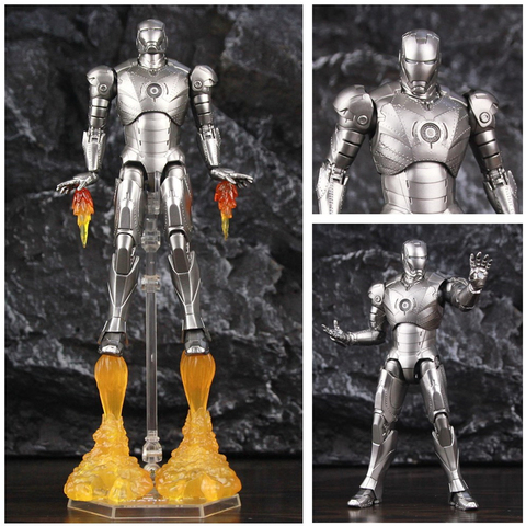 Marvel – figurine de film classique Iron Man MK2 Mark II, 7 pouces, figurine d'action argentée Mark 2 Avengers Tony Stark legend, poupée originale ZD ► Photo 1/6