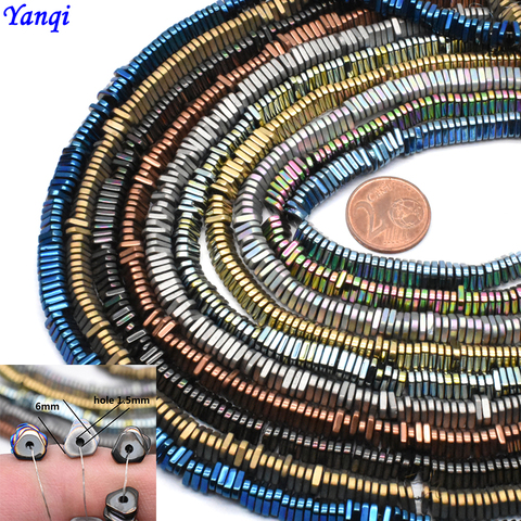 Yanqi-perles en pierre naturelle en forme de puce, en hématite, forme de Triangle, grosses perles en forme de Triangle, pour la fabrication de bijoux, bricolage, 6*1,5mm, 130 pièces ► Photo 1/6