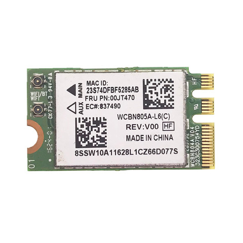 Pour QCNFA34AC AC + BT4.0 carte WiFi pour Lenovo IdeaPad G50-45 série G70-80 FRU 00JT470 WCBN805A-L6 (C) ► Photo 1/2