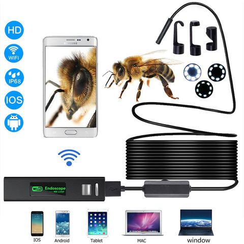 Caméra Endoscope WIFI 8mm USB, câble rigide pour voitures, pour IOS et Android, pour Iphone et Smartphone ► Photo 1/6