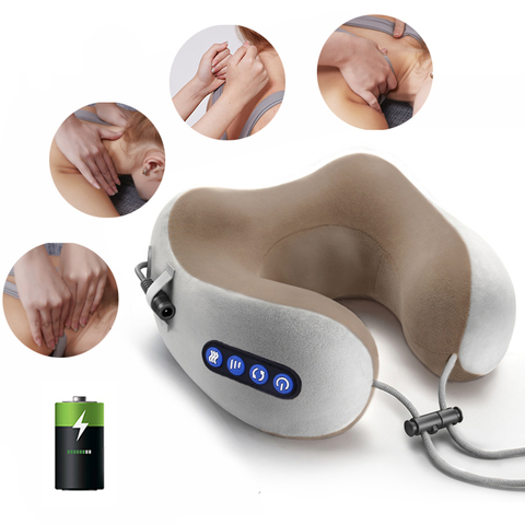 Masseur de cou électrique oreiller en forme de U multifonctionnel Portable épaule masseur Cervical voyage maison voiture Relax Massage oreiller ► Photo 1/6