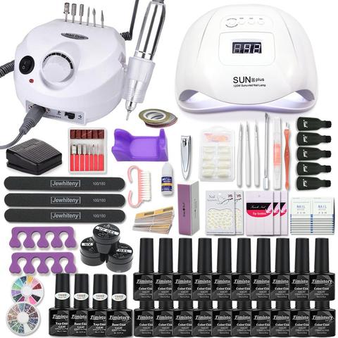 Ensemble de vernis à ongles pour Kit de manucure ensemble de vernis à ongles Gel avec 35000/20000 tr/min perceuse à ongles 120/54W lampe à ongles outils d'art des ongles ► Photo 1/6