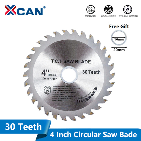 XCAN – lame de scie circulaire TCT à 30 dents, 4 pouces (110mm), disque de coupe en carbure pour le bois, 1 pièce ► Photo 1/5