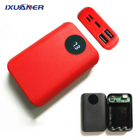 Portable 2 Ports USB PowerBank boîtier de bricolage 3x18650 chargeur de batterie chargeur de téléphone Portable batterie de puissance boîte Kit de coque pour Iphone Huawei ► Photo 1/6