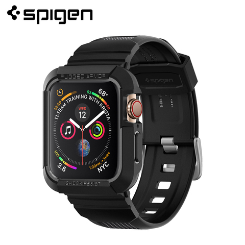 Spigen robuste armure Pro pour Apple Watch série 6/SE/5/4-souple souple en TPU mat noir étuis de protection ► Photo 1/6