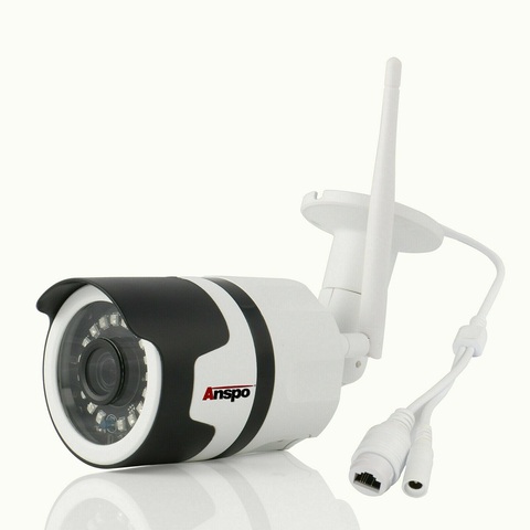 Anspo – caméra de surveillance Bullet extérieure IP WIFI HD 1080P, dispositif de sécurité sans fil, avec Vision nocturne infrarouge ► Photo 1/6