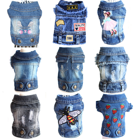 Gilet de Cowboy pour chien, élégant, vêtements veste en Denim pour chiens, teckel, Bichon, nounours, bouledogue français, Pitbull, livraison directe ► Photo 1/6