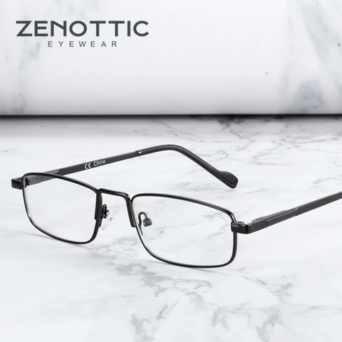 ZENOTTIC petit Rectangle étroit lunettes cadre hommes rétro clair lentille métal cadre lunettes mâle pleine jante myopie optique-lunetterie ► Photo 1/6