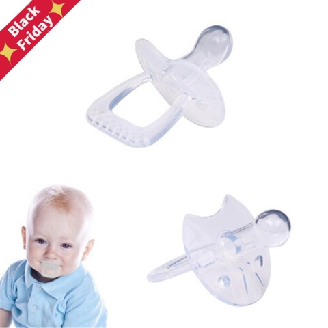 Sucette ronde plate en Silicone 1 pièce, forme de cœur Simple, transparente, transparente, soins de bébé pour bébé en bas âge ► Photo 1/6