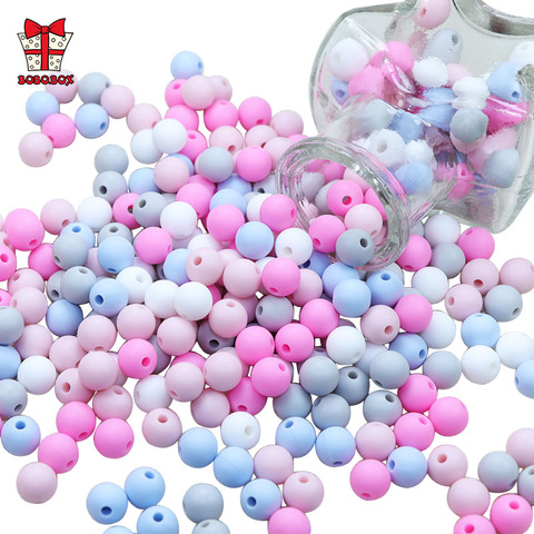 BOBO.BOX – perles rondes en Silicone, 50 pièces, 9mm, pour la fabrication de bijoux, produits pour bébé, bricolage ► Photo 1/6