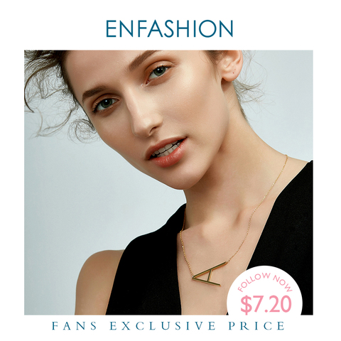 EnFashion – collier avec lettres de l'alphabet pour femmes, pendentif avec initiales, couleur or, en acier inoxydable, ras du cou, bijoux ► Photo 1/6