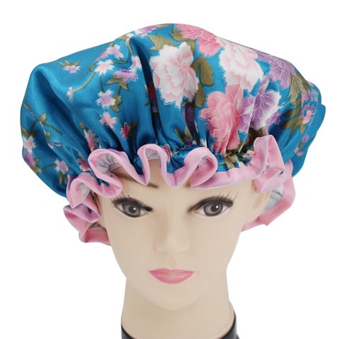 Bonnets de douche double couche en tissu polyester et satin de haute qualité, 15 pièces, disponibles ► Photo 1/6