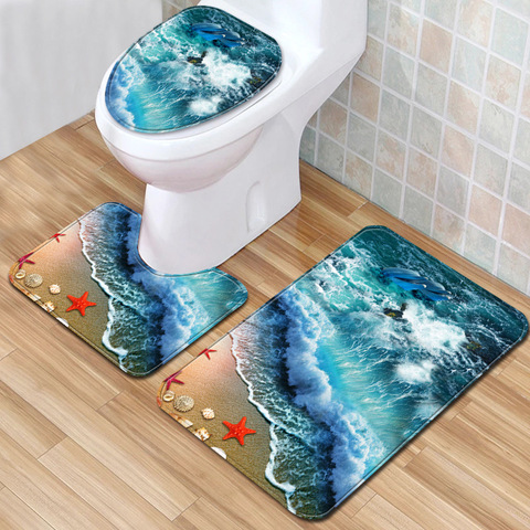 Tapis de bain 3D ondulé, ensemble de 3 pièces, 2022, pour salle de bain, paillasson, écologique, pour la décoration de la maison, 45x75cm ► Photo 1/6