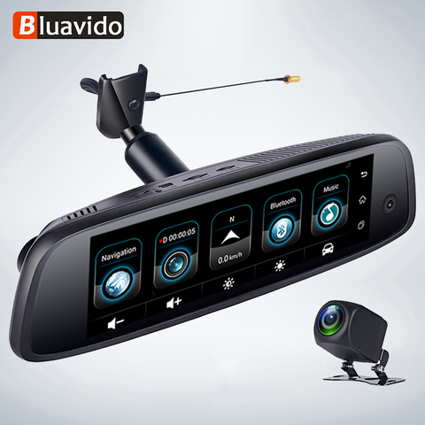 Bluavido-caméra de tableau de bord avec rétroviseur, DashCam, enregistreur vidéo DVR, 4G, 3 caméras, FHD, 5.1 P, das, IPS, Android, 1080, 2 go + 32 go, GPS, WIFI, Bluetooth ► Photo 1/6