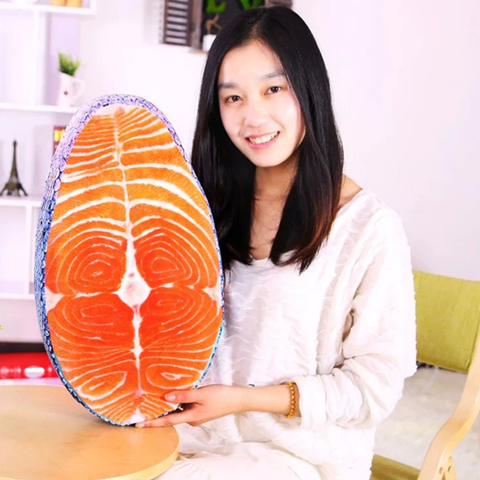 Coussin d'oreiller en Simulation de poisson saumon savoureux, lavable, amusant, Sushi, Design créatif, décoration de maison ► Photo 1/5