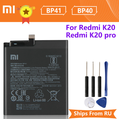 Batterie de téléphone Xiao Mi Xiaomi BP40 BP41 pour K20 K20Pro K20 Pro Premium Mi9T Mi 9T Pro Mi9T Pro outils de batterie de remplacement d'origine ► Photo 1/6