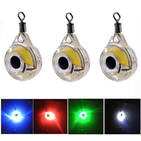 1 pièce/3 pièces Mini pêche leurre lumière LED goutte profonde sous-marine oeil forme pêche calmar pêche appât lumineux leurre pour attirer les poissons ► Photo 1/6