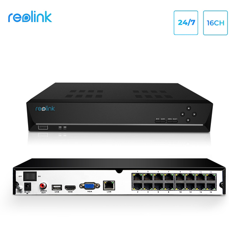 Reolink-enregistreur vidéo en NVR 16ch, pour caméra ip 4mp/5mp, P2P 24/7, h264, RLN16-410-No Hdd ► Photo 1/4